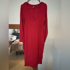 Old Navy Red V-Neck Sweater Dress